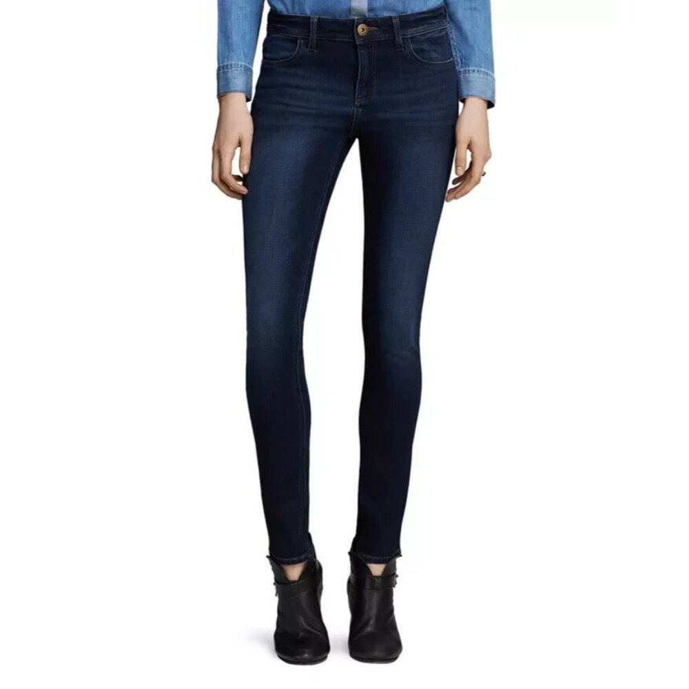 DL1961 $178 Jessica Alba No.3 Instasculpt Skinny Mid Rise Jeans‎ Shattered Wash